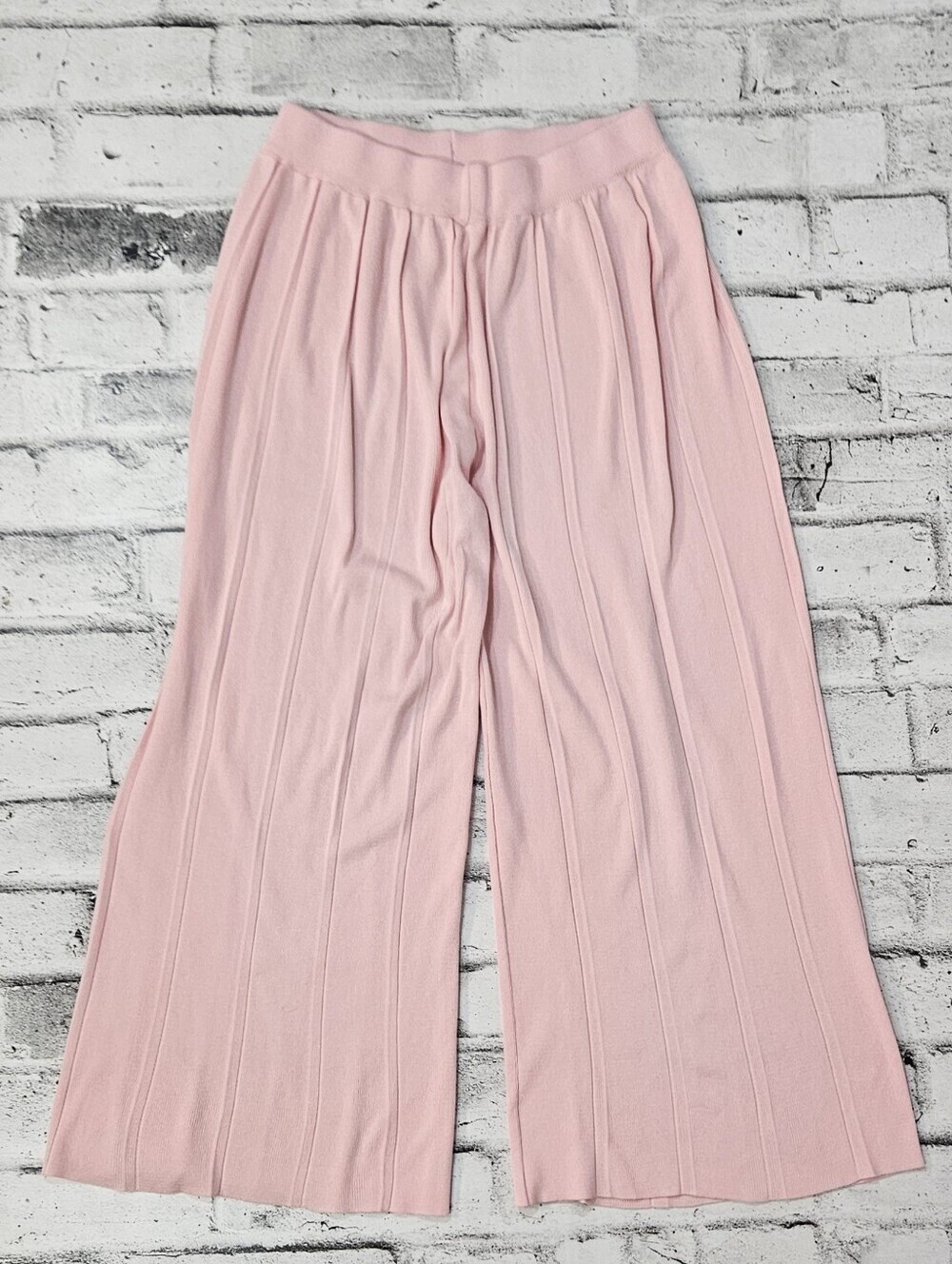 Pink Ribbed Wide Leg Lounge Pants XL Soft Girl Cozy Casual
